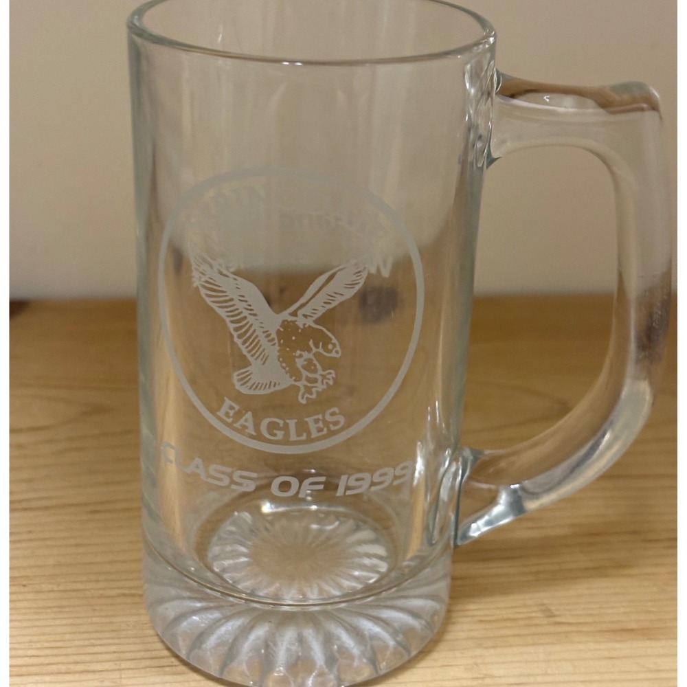 Springdale Eagles Class of 1999 Glass Beer Mug "Flying High with Excellence" VTG